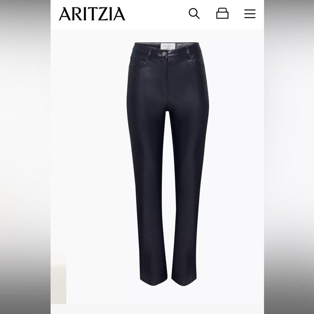 Aritzia Wilfred Melina Pant - Black Leather - ANKLE LENGTH. - NWT